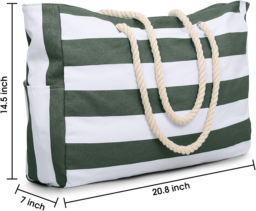 Becokan Beach Bags for Women Large Waterproof Beach Tote Bag Zipper Beach Bags