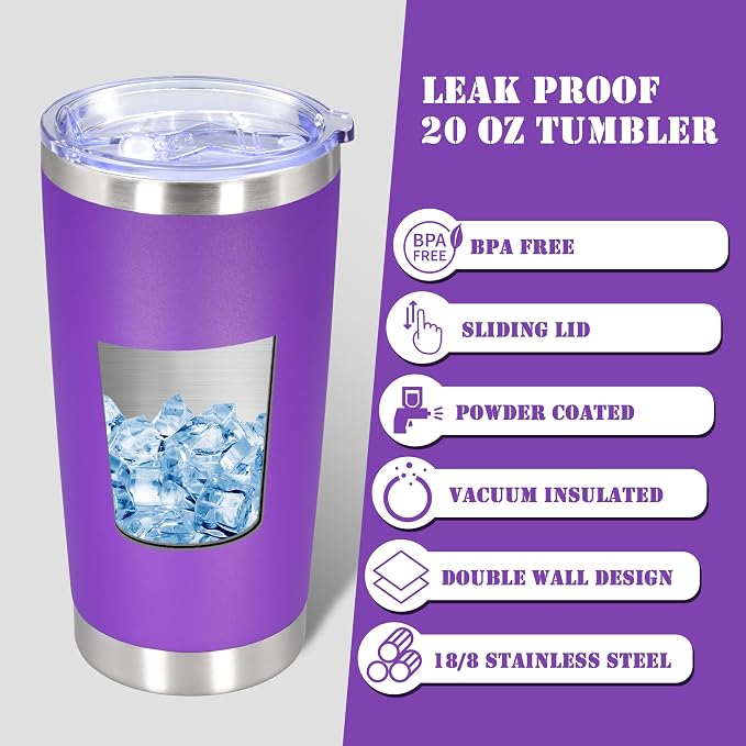 20 oz Tumbler with lid Double Wall Vacuum Insulated Tumblers Stainless Steel