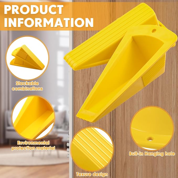 Frienda 12 Pcs Jumbo Door Stoppers Heavy Duty Door Stopper Tall up to 2inch