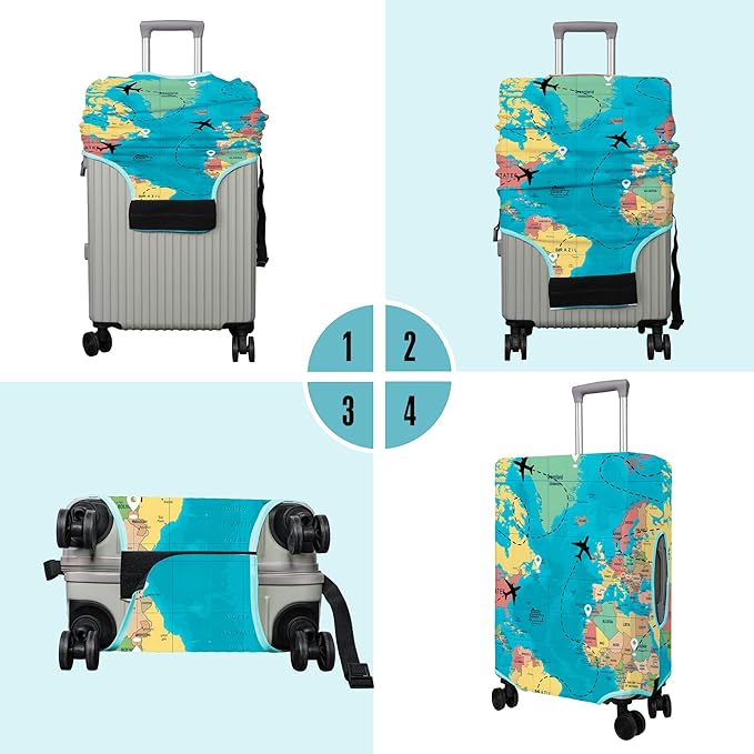 Travel Luggage Cover Suitcase Protector Fits 18-32 Inch Wheel Covers