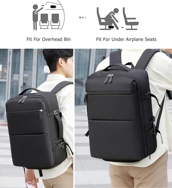 feilario 2 Piece Set 20in Aluminium Frame PC Hard Shell Spinner Wheels Luggage