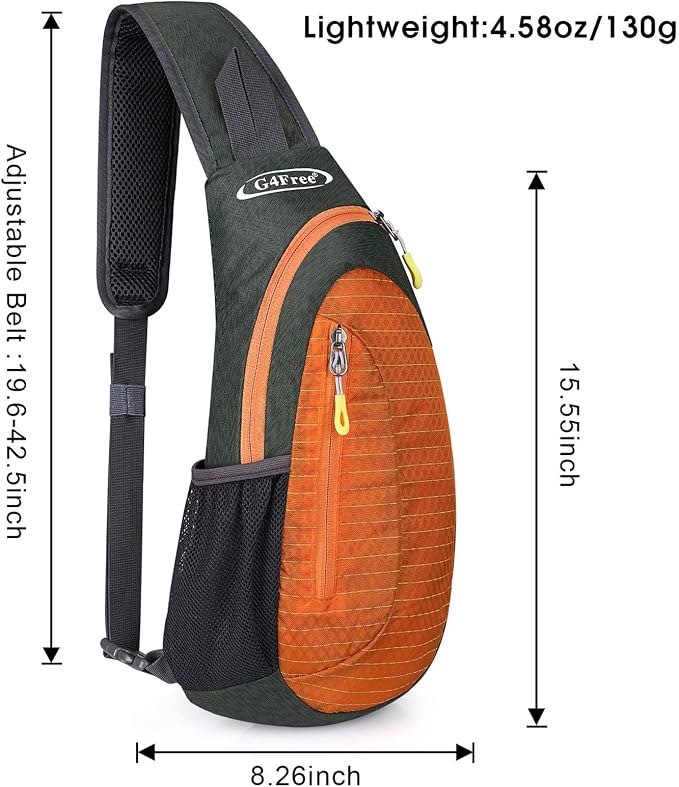G4Free Sling Bag for Men Women, Small Crossbody Backpack Lightweight Chest