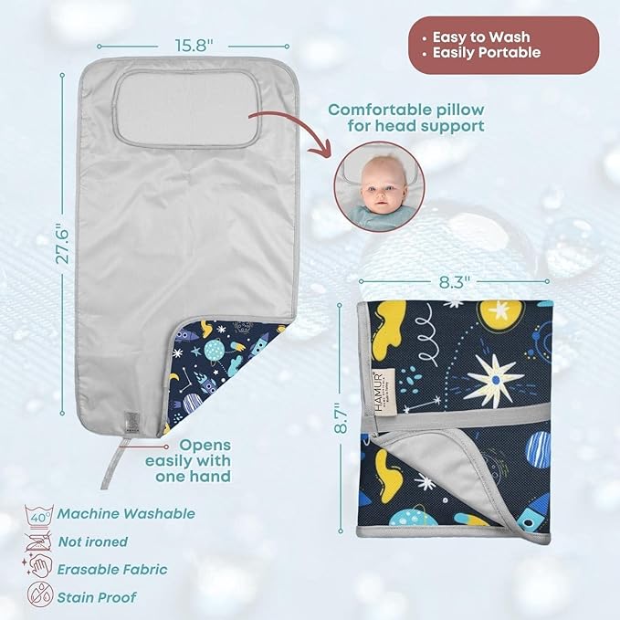 HAMUR HOME Portable Baby Changing Pad – Waterproof, Foldable & Lightweight