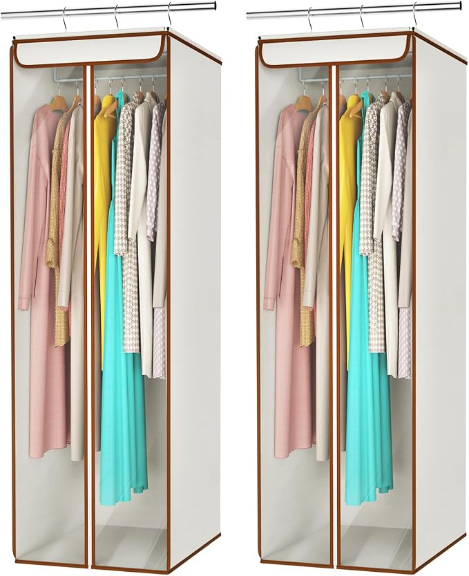 Univivi Garment Bags for Hanging Clothes, Large Clothes Storage Bags Closet