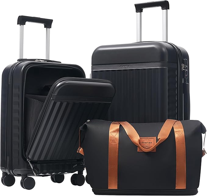 Merax Luggage Sets Front Opening, 2 Piece Hardshell Suitcase