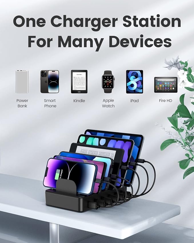 CREATIVE DESIGN 50W 6 Ports Multi Charger Station