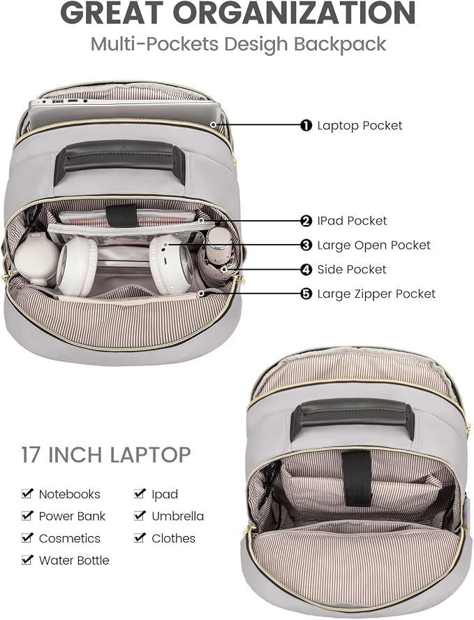 LOVEVOOK Laptop Backpack for Women, Travel Computer Work Bags