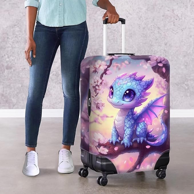 Dragon Suitcase Cover Travel Luggage Protector Washable Elastic Suitcase Covers