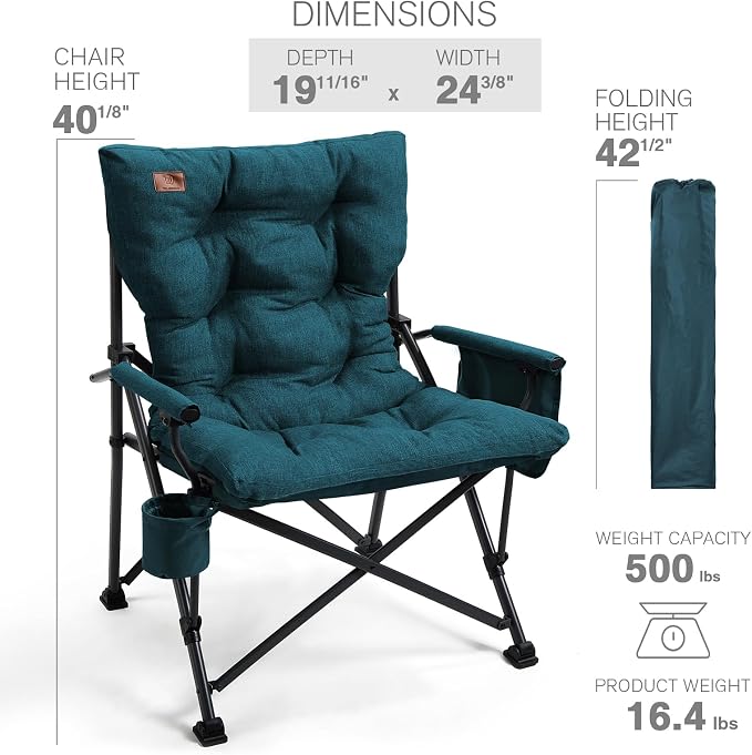 EVER ADVANCED Padded Oversized Folding Camping Chair