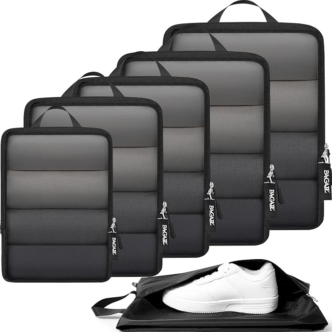 BAGAIL 6 Set Ultralight Compression Packing Cubes Packing Organizer