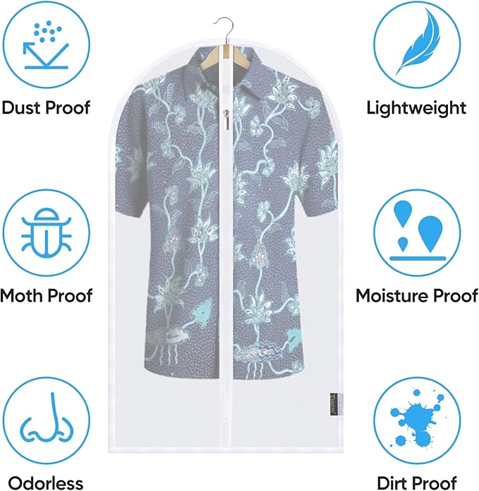 BALEINE 40'' Translucent Garment Bags, 2 Packs PEVA Dress Bag