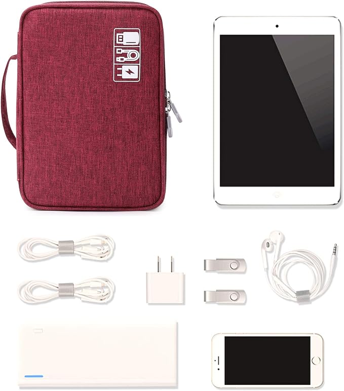 mygreen Travel Cable Organizer Bag, Two-Layer Electronics Accessories Organizer