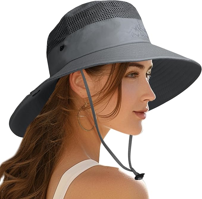 PFFY Sun Bucket Hats for Men Women 3” Wide Brim UPF 50+ Fishing & Beach Hat