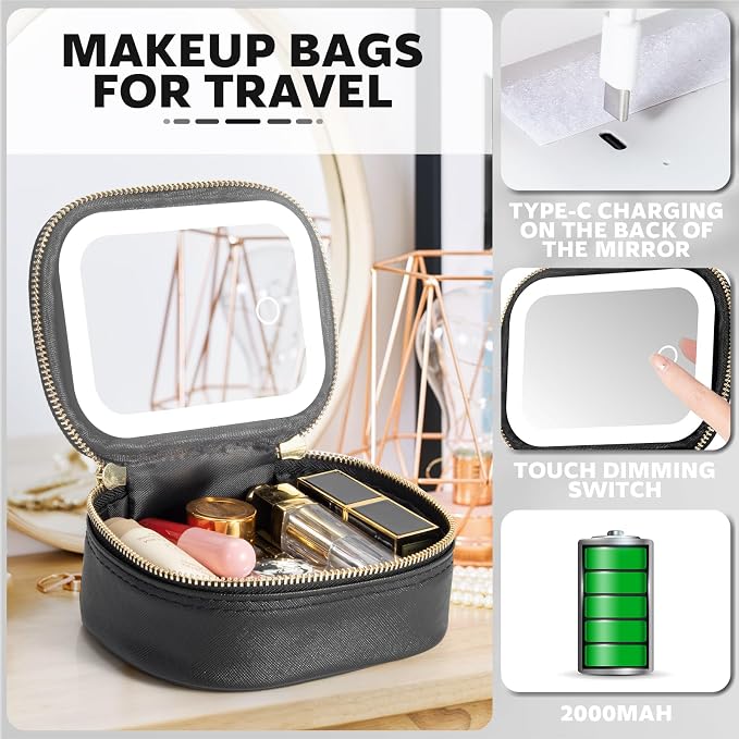 Small Makeup Bag Travel Train Case