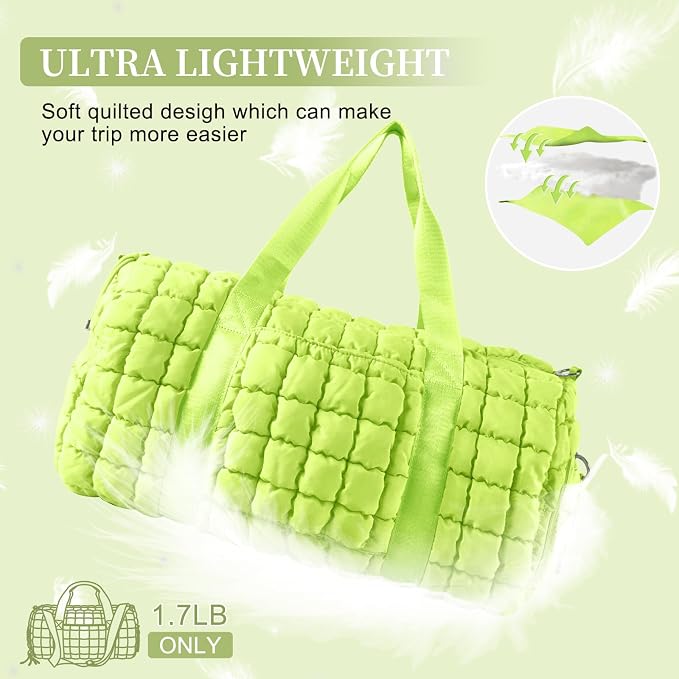 Quilted Travel Duffle Bag Gym Bag