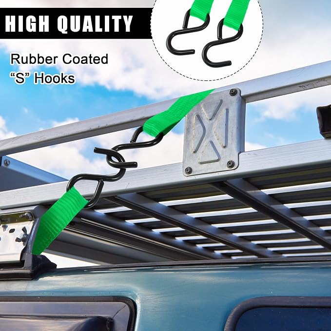 16 Pcs Cambuckle Tie Down Straps 1763lbs Break Strength Securing Straps 1'' x
