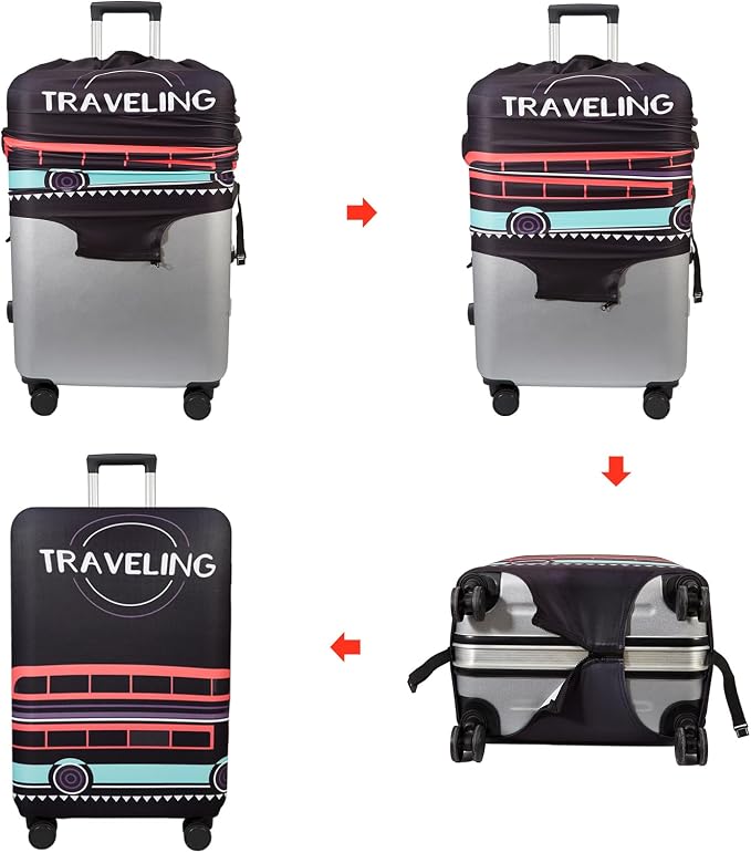 WUJIAONIAO Travel Luggage Cover Baggage Suitcase Cover Protector Skins 18-32