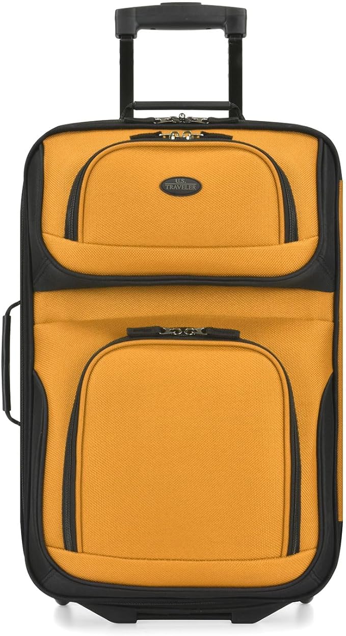 U.S. Traveler Lightweight Rolling 20" Carry On Luggage Softside Suitcase