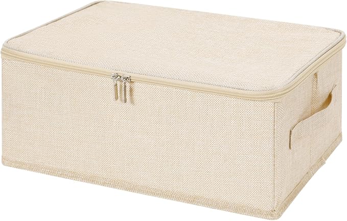 ANMINY Storage Bins with Zipper Lids 13 Qt Lidded Fabric Storage Boxes Baskets