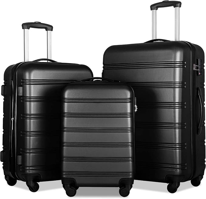 Merax Luggage Sets of 3 Piece Carry on Suitcase Airline Approved, Hard Case