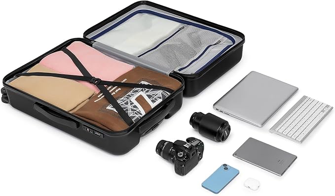 KYME Suitcase Hardshell With Double Spinner Wheels, PC+ABS TSA Lock Travel