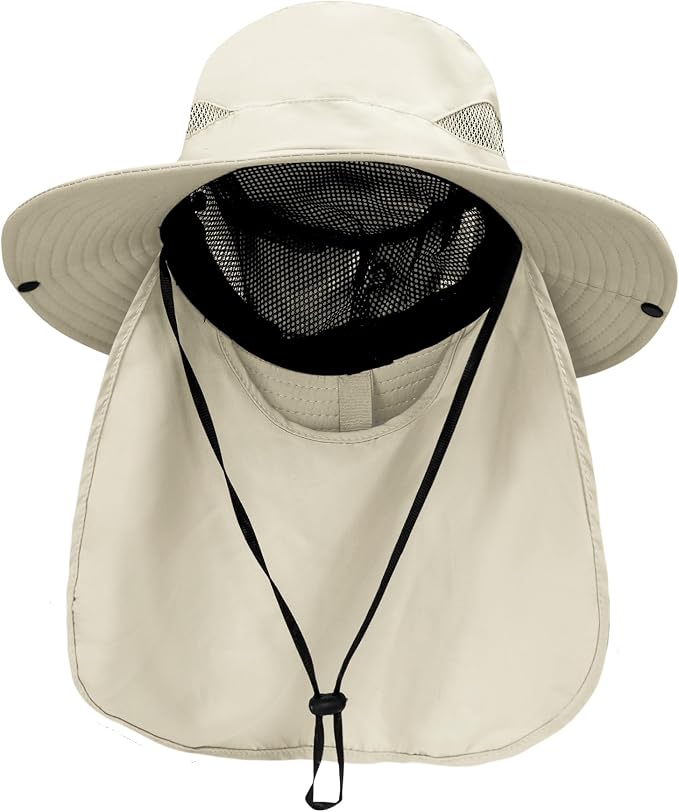 PFFY Sun Bucket Hats for Men Women 3” Wide Brim UPF 50+ Fishing & Beach Hat