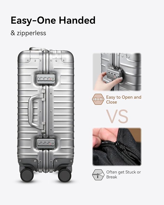 LUGGEX All Aluminum Carry On Luggage