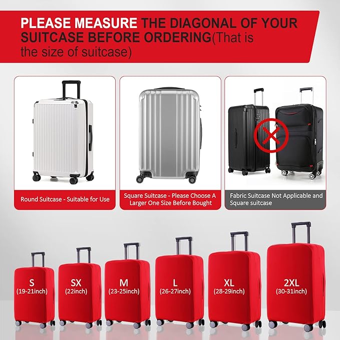 Travel Luggage Cover Suitcase Protector Scratch-Resistant Fit 19-31 Inch