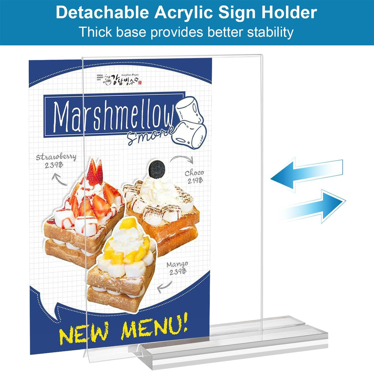 5x7 Acrylic Sign Holder, 12 Pack Vertical Plastic Signs Frame Table Top Display, Double Sided Display Flyer Holder Menu Holders Clear Stand for Office Store Show Fair