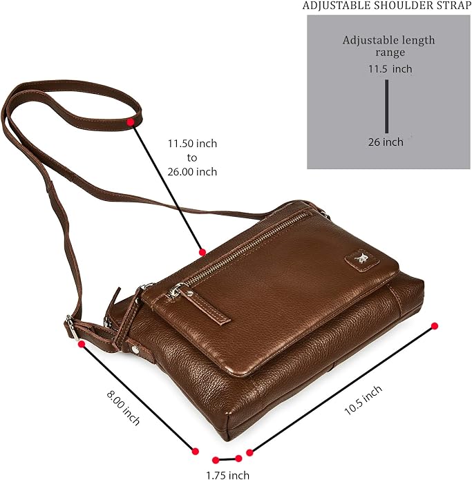 Wise Owl Accessories Small Soft Pebbled Real Leather Crossbody Handbags Purses