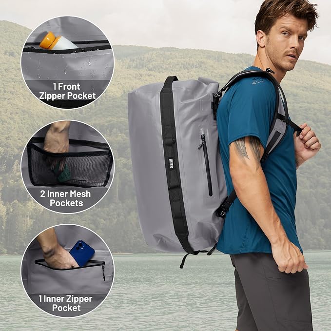 MIER Large Waterproof Duffel Bag Rolltop Dry Backpack Duffle Bags