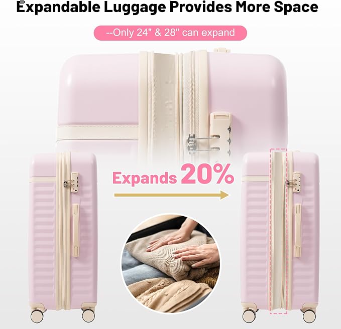 Merax Luggage Sets Front Opening, 2 Piece Hardshell Suitcase