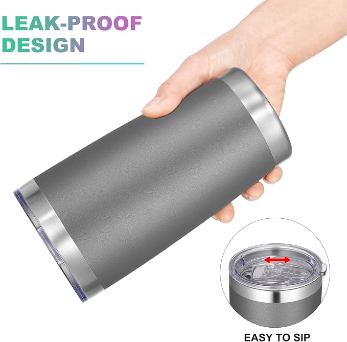VEGOND 20oz Tumbler with Lid and Straw Stainless Steel Tumbler Cup Bulk Vacuum