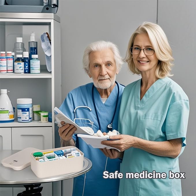 SANIDIKA Lockable Storage Box, Locking Medicine Box, Cell Phone Locked Jail