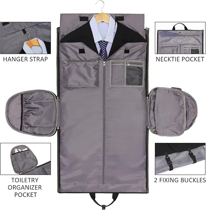 Convertible Garment Bag with Shoulder Strap, Modoker Carry on Garment Duffel Bag