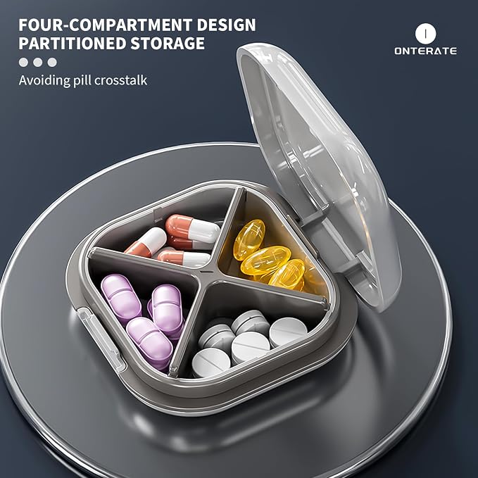 Small Pill Case, Travel Pill Box, Portable Pill Organizer, Pill Container
