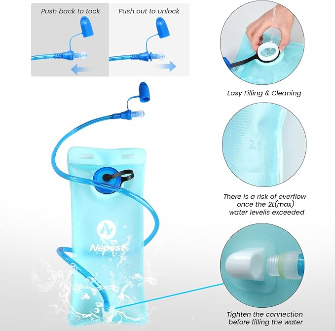 Nepest Hydration Pack Backpack for Women & Men, Lightweight Water Backpack