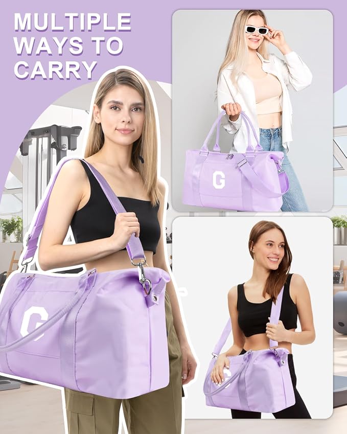 Daughter Niece Gifts for Teen Girl Kids, Initial Travel Duffel Bag Sports Gym