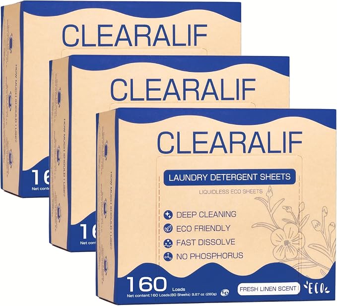 CLEARALIF Laundry Detergent Sheets, Fresh Linen, Apartments
