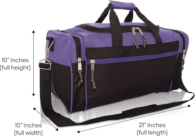 DALIX 21" Blank Sports Duffle Bag Gym Bag Travel Duffel