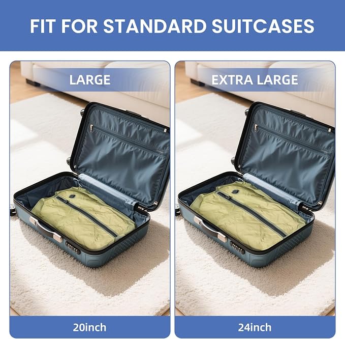BAGAIL TPU Vacuum Bag for Travel, Reusable Compression Bag