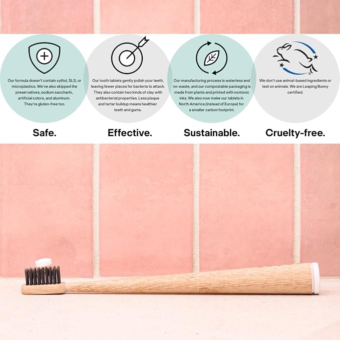 Unpaste Toothpaste Tablets, New Formula, Fluoride Mint, Xylitol Free, Plastic