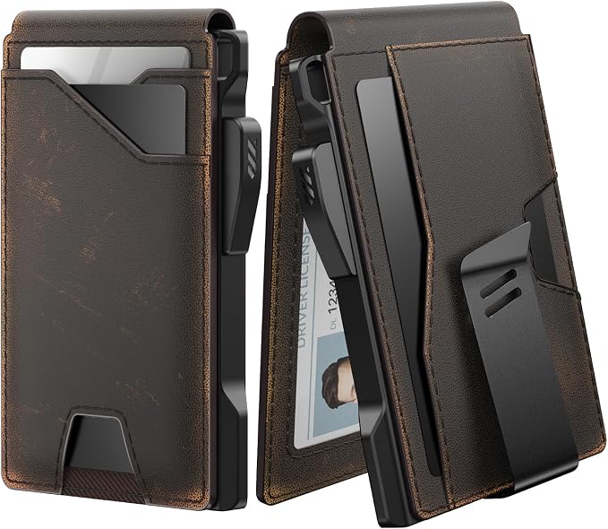 typecase Tactical Wallet for Men Card Holder: Pop Up Card Case, Full Grain