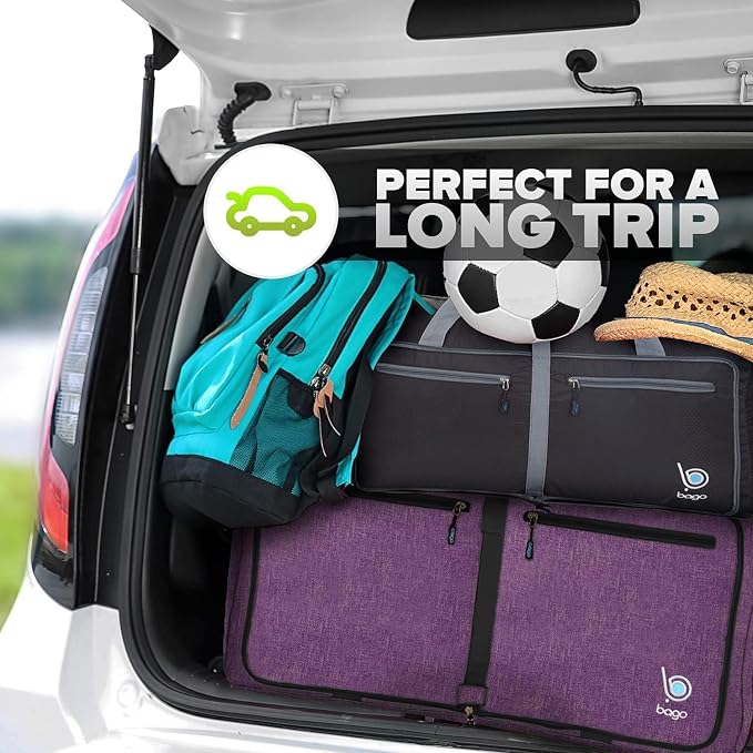 Bago Foldable Duffel Bags for Traveling Women & Men - 60L Medium Packable