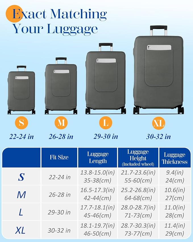 Slohif Luggage Cover for Suitcase Tsa Approved Protector
