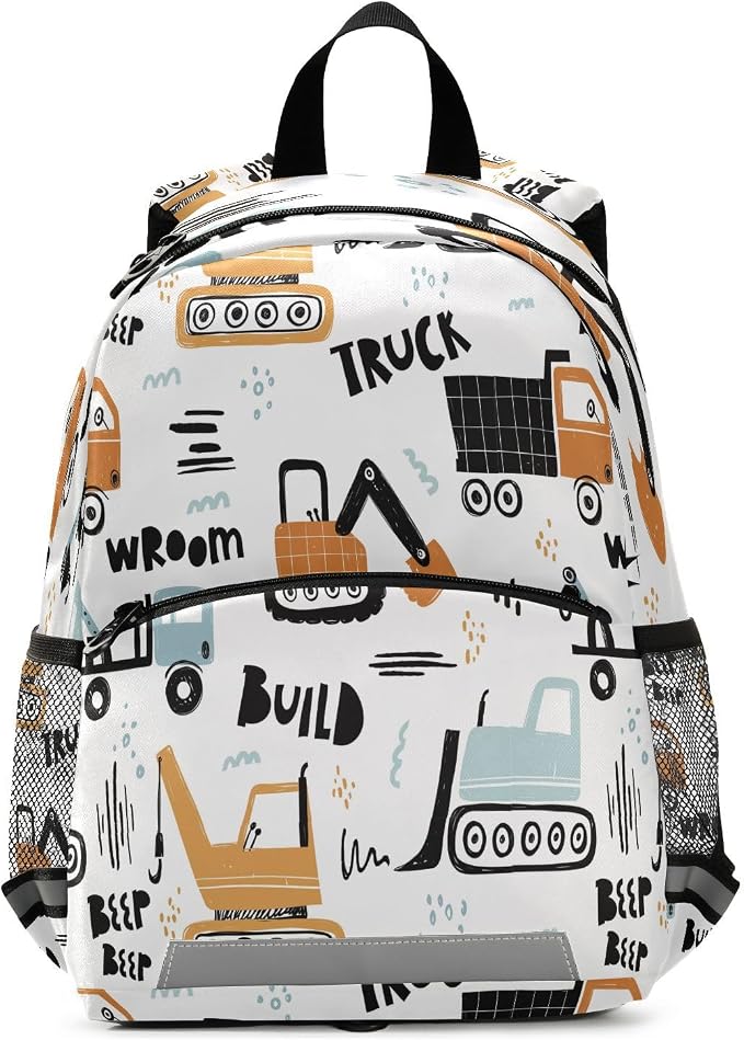 Transport Truck Excavator Toddler Backpack Boys Girls Kids Preschool Bookbag