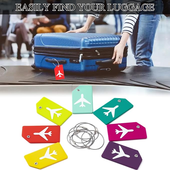 7 Pack Silicone Luggage Tag Travel Suitcase Tags