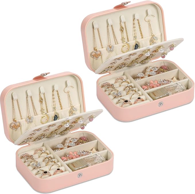Travel Jewelry Box, PU leather Small Jewelry Organizer