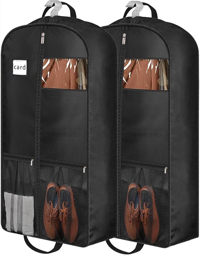 43" Heavy Duty Garment Bags for Travel 6.5" Gusseted Suit Bags for Closet