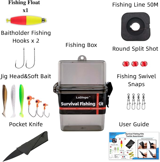 Mini Survival Fishing Kit Small Emergency Fishing Gear Box Pocket Fishing